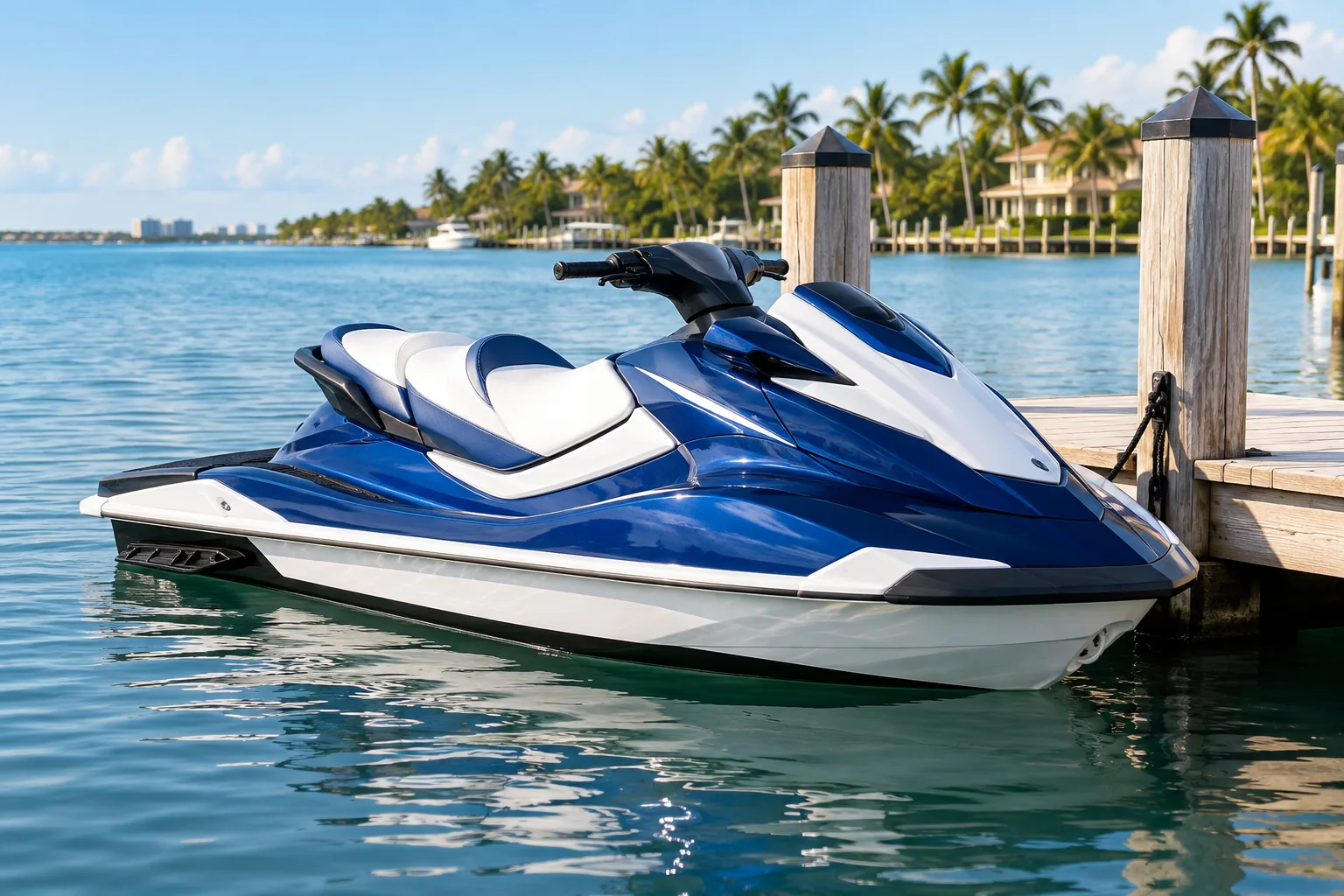 Personal watercraft at a dock