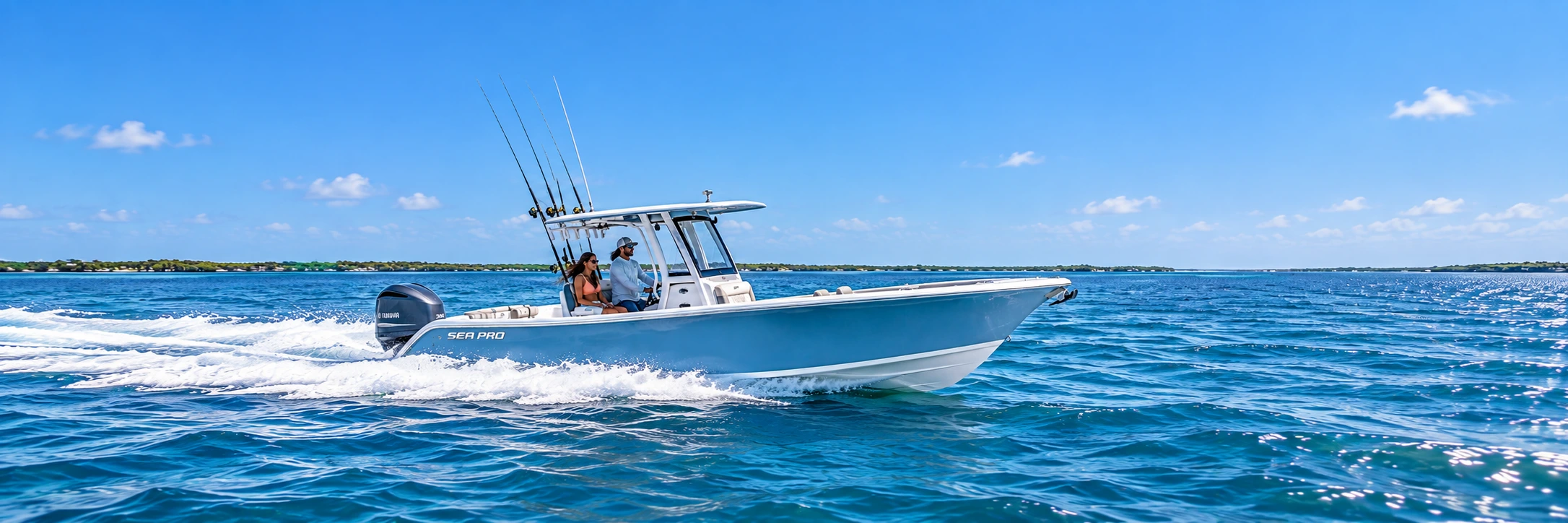 Center console running across open water